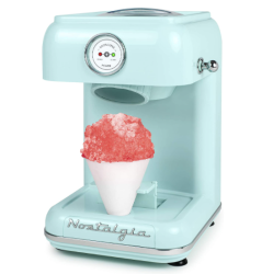 ACCEINFO Nostalgia Clsc1Aq Classic Retro Single Countertop Snow Cone Maker, Includes 1 Reusable Plastic Cup, Stainless Steel Blades – Aqua