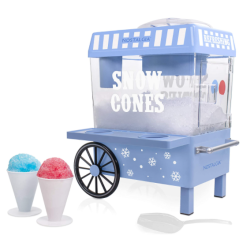 ACCEINFO Nostalgia Scm525Bl Vintage Countertop Snow Cone Maker Makes 20 Icy Treats, Includes 2 Reusable Plastic Cups & Ice Scoop (Blue)