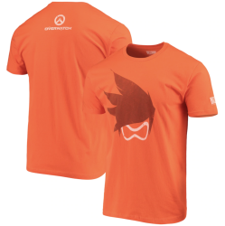 JUST 4 GAMES Overwatch Men T-Shirt Tracer Logo Short Sleeve Mur10 In Orange