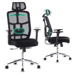 MotionGrey SkyMesh Ergonomic Office Chair-Comfy High Mesh Back Support with Adjustable Armrests-Black Desk Computer Chairs Perfect for Home Gaming and Offices - With Class 4 Piston