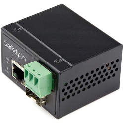 STARTECH Industrial Fiber to Ethernet Media Converter - 100Mbps Sfp to Rj45/cat6 Sm/mm - Fiber to Copper Network - 12V