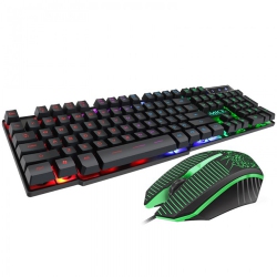 AXGEAR Wired Gaming Keyboard And Mouse Combo Ergonomic Design USB Color Backlight -