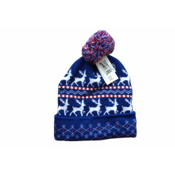 JUST 4 GAMES Reindeer Hat One Size Fits All Tuque Reindeer In Blue