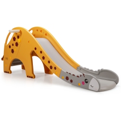 GYMAX 3 In 1 Kids Climber Slide Play Set W/ Basketball Hoop Indoor Outdoor Yellow/green