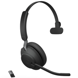 JABRA Evolve2 65 On-Ear Sound Isolating Bluetooth 5.0 Headphones With Mic (26599-899-999) - In Black