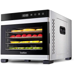 IVATION 6 Tray Premium Stainless Steel Electric Food Dehydrator Machine 600W for Drying Beef Jerky, Fruits, Vegetables & Nuts