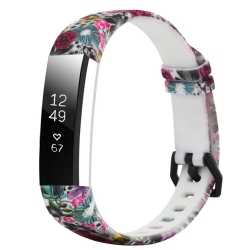 STRAPSCO Print Silicone Rubber Watch Band Strap for Fitbit Alta & Alta Hr - Wild Flowers