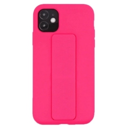 CC Topsave Silicone Case With Magnetic Stand And Thin Strap Case for Iphone 12 Mini, Hot In Pink