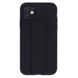 CC Topsave Silicone Case With Magnetic Stand And Thin Strap Case for Iphone 12 Mini In Black