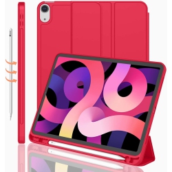 CSMART [Cs] Slim Magnetic Smart Cover Stand Case & Pencil Holder for Ipad Pro 11" 1St 2Nd 3Rd 4Th Gen. In Red