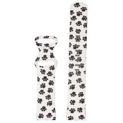 STRAPSCO Pattern Print Silicone Rubber Watch Band Strap for Fitbit Versa 3 - Medium-Long - Paw Print In Multicolor