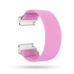 STRAPSCO Nylon Elastic Watch Band Strap for Fitbit Versa & Versa 2 & Versa Lite - Light In Pink