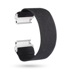 STRAPSCO Nylon Elastic Watch Band Strap for Fitbit Versa & Versa 2 & Versa Lite - In Black