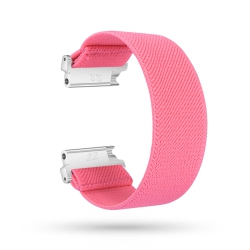 STRAPSCO Nylon Elastic Watch Band Strap for Fitbit Versa & Versa 2 & Versa Lite - Neon In Pink