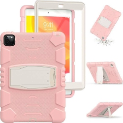 CSMART 【】 Shockproof Heavy Duty Rugged Defender Hard Case Kickstand Cover for Ipad Air 4 5 4Th 5Th Gen., Rose In Gold