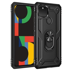 CSMART 【】 Anti-Drop Hybrid Magnetic Hard Armor Case With Ring Holder for Pixel 4A 5G 2020 (6.2") In Black