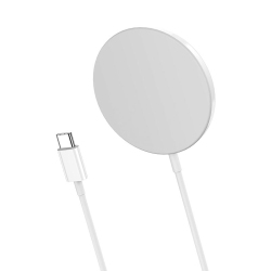 CSMART 【】 15W Magnetic Magsafe Wireless Charger Induction Fast Charging Pad for Iphone 12 13 14 15 Samsung In White