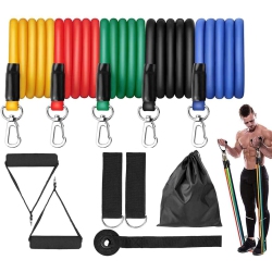 WINGOMART Resistance Bands Set, Exercise Bands Up to 100 Lbs, Resistance Bands \w Handles, Updated \w Ankle Straps, Door Anchor, Workout Bands For