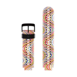 STRAPSCO Print Patterned Silicone Rubber Watch Band Strap for Garmin Forerunner 220 / 230 / 235 / 735Xt / Approach S6 / S20 - Rainbow Swirl