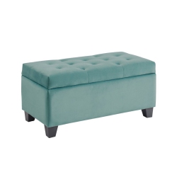 INFINITE IMPORTS – Velvet Storage Ottoman In Teal