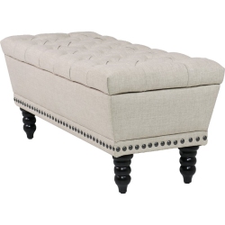 INFINITE IMPORTS – Connie Tufted Storage Bench (Beige)