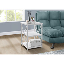 Monarch Contemporary Square End Table with Shelves - Grey/Black