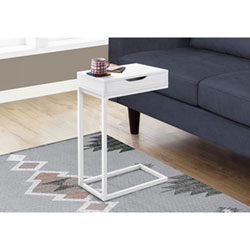 Monarch C-Shape Contemporary Rectangular Accent Table - White