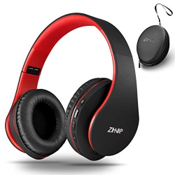 ZIHNIC Bluetooth Over-Ear Headphones With Deep Bass, Foldable Wireless And Wired Stereo Headset Buit In Mic for Cell Phone, PC, Tv