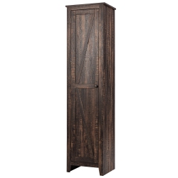 COSTWAY Linen Tower Bathroom Storage Cabinet Tall Slim Side Organizer W/ Shelf