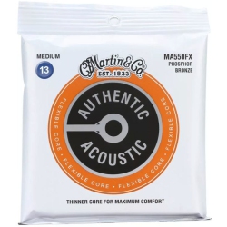 MARTIN GUITARS Martin Authentic Flexible Core 92/8 Acoustic Guitar Strings - Phosphor Bronze, Medium