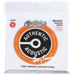 MARTIN GUITARS Martin Authentic Flex Core 92/8 Acoustic Guitar Strings - 12-54, Phosphor Bronze