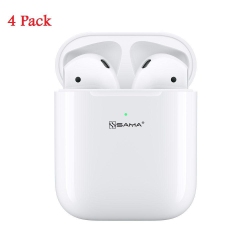 SAMA (4 Pack) Sa-192 V2.0 Tws Wireless Earbuds 5.0 With Wireless Charging Case/popup Function/auto Connect + Free Sili