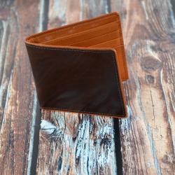 EXCLUSIVE LEATHER CA Billfold Leather Wallet - In Dark Brown