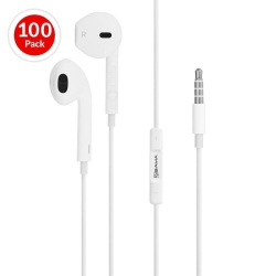 SAMA [Box 100] Earphone With Mic 3.5MM Plug Compatible With Apple Iphone 6S 6 5S 5 4S 4, And All Other Android Devices