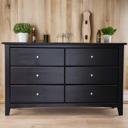 SCANICA Dresser Solid Wood Six Drawer Espresso