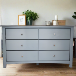 SCANICA Dresser Solid Wood Six Drawer In Grey