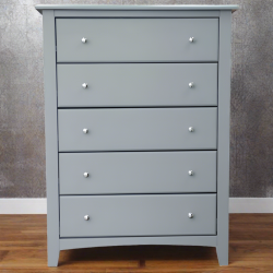 SCANICA Chest Solid Wood Five Drawers In Grey
