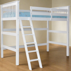 SCANICA Loft Bed Full High With Angled Ladder In White