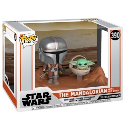 FUNKO Pop Star Wars 3.75 Inch Figure The Mandalorian Movie Moment - Mandalorian & Child #390