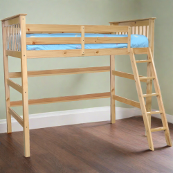 SCANICA Loft Bed Full High With Angled Ladder Natural