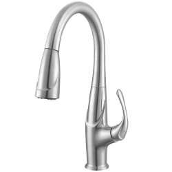 ANCONA Eliya Single Handle Pull-Down Kitchen Faucet In Brushed Nickel Finish