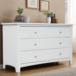 SCANICA Dresser Solid Wood Six Drawer In White