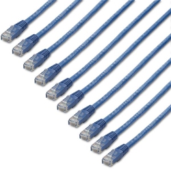 STARTECH.COM Startech 1 Ft. Cat6 Ethernet Cable - 10 Pack - Etl Verified - Cat6 Patch Cord - Molded Rj45 Connectors - 24 Awg - Utp In Blue