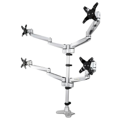 STARTECH.COM Startech Desk Mount Quad Monitor Arm - 4 Vesa Displays Up to 27" -Premium Ergonomic Articulating Adjustable Pole Mount - Clamp/grommet