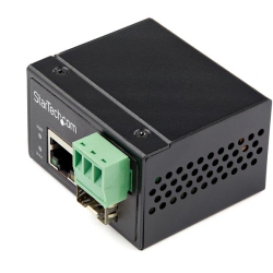 STARTECH.COM Startech Industrial Fiber to Ethernet Media Converter - 100Mbps Sfp to Rj45/cat6 Sm/mm - Fiber to Copper Network - Ip-30 12V Input