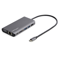 STARTECH.COM Startech USB C Multiport Adapter - USB-C Mini Travel Dock W/ 4K HDMI Or 1080P VGA - 100W Pd Pass-Through, 3X USB, Sd, GBe, Audio