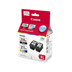 CANON Genuine Pg-210Xl/cl211Xl High Yield Ink Cartridge Value Pack And Tri-Colour - 2973B019 In Black