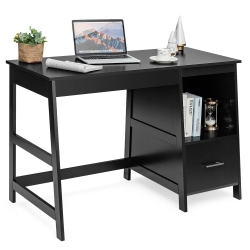 GYMAX 47.5" Computer Desk Trestle Desk Writing Study Workstation W/ 2 Drawers