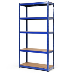 GYMAX 1/2/3/4PCs 72" Metal 5-Tier Garage Storage Rack Shelf Adjustable Freestanding In Blue