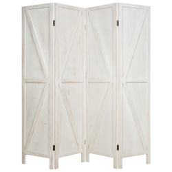 COSTWAY 4Panels Folding Wooden Divider W/ V-Shaped Design 5.6Ft Tall In White